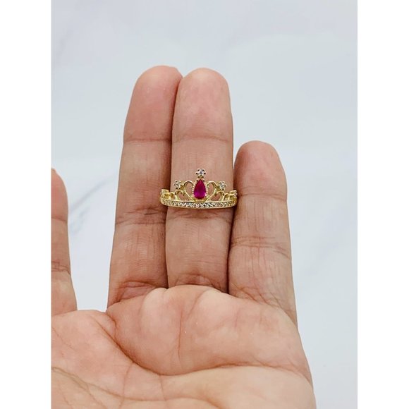 ❤️ 10k gold crown ring ❤️ Sweet 15 ring Size 7.5 ❤️ - Picture 5 of 6